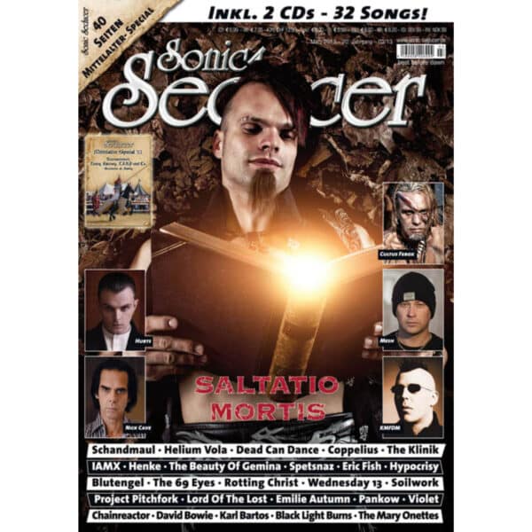 Sonic Seducer 03/2013 mit Saltatio-Mortis-Titelstory + 40 Seiten Mittelalter- Special + 2 CDs, im Mag: Saltatio Mortis, Faun, Eric Fish u.v.m. @ Sonic Seducer