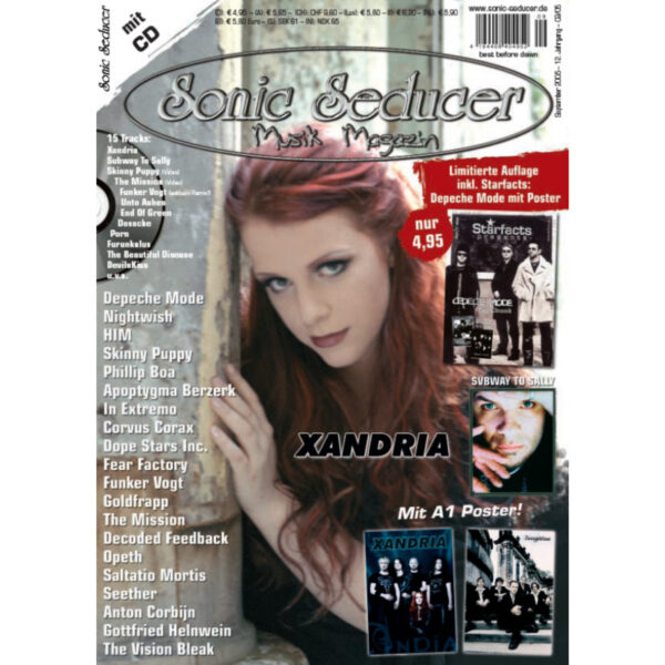 Sonic Seducer 09/2005 mit Xandria-Titelstory + 15 Track CD + zwei exklusiven Postern von Xandria und Zeraphine, im Mag: The Agony Scene, Antimatter, Apoptygma Berzerk, Armageddon Dildos uvm. @ Sonic Seducer
