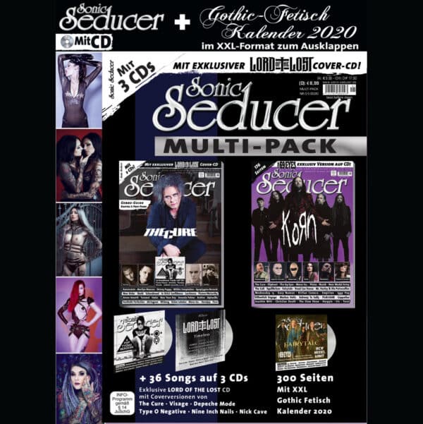 Sonic Seducer Multipack 01/2020 mit Ausgabe 05/2019 + 09/2019, Gothic Fetisch Kalender 2020 und 3 CDs @ Sonic Seducer