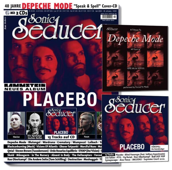 Sonic Seducer 04/2022, 2CDs: exkl. Depeche Mode „Speak & Spell”-Cover-CD, Placebo + Rammstein + Hocico + Wardruna + Faun + Blutengel + Laibach + Die Apokalypt. Reiter uvm. @ Sonic Seducer