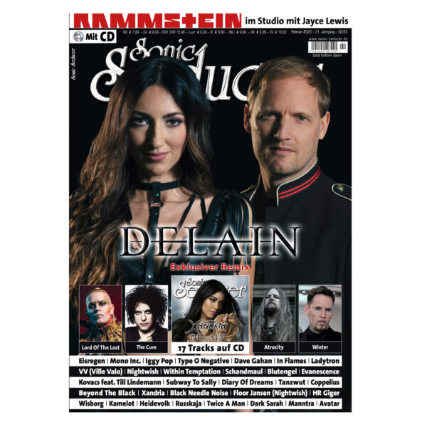 Sonic Seducer 02/2023 + CD: Delain exkl. Remix + Lord Of The Lost + The Cure + Rammstein + Blutengel + VV / Ville + Xandria + Subway To Sally + Diary Of Dreams + Nightwish uvm. @ Sonic Seducer