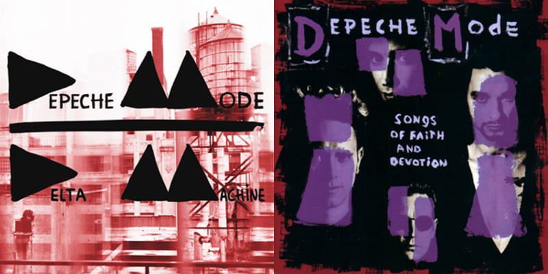 Albumcover der Depeche Mode Alben "Songs Of Faith And Devotion" und "Delta Machine"